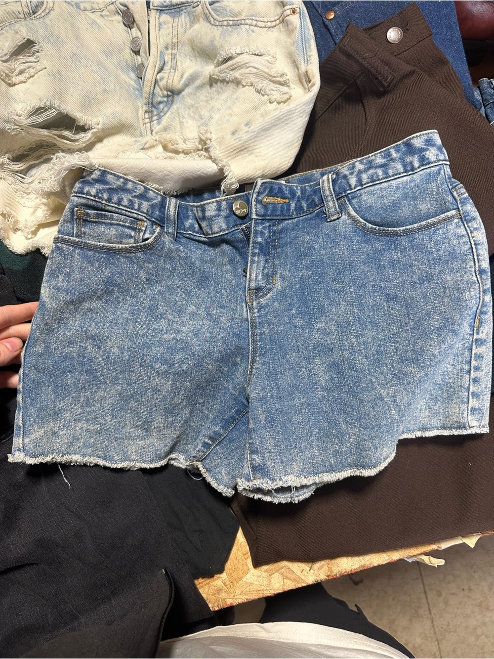 Old Navy Light Blue Acid-Wash Denim Shorts